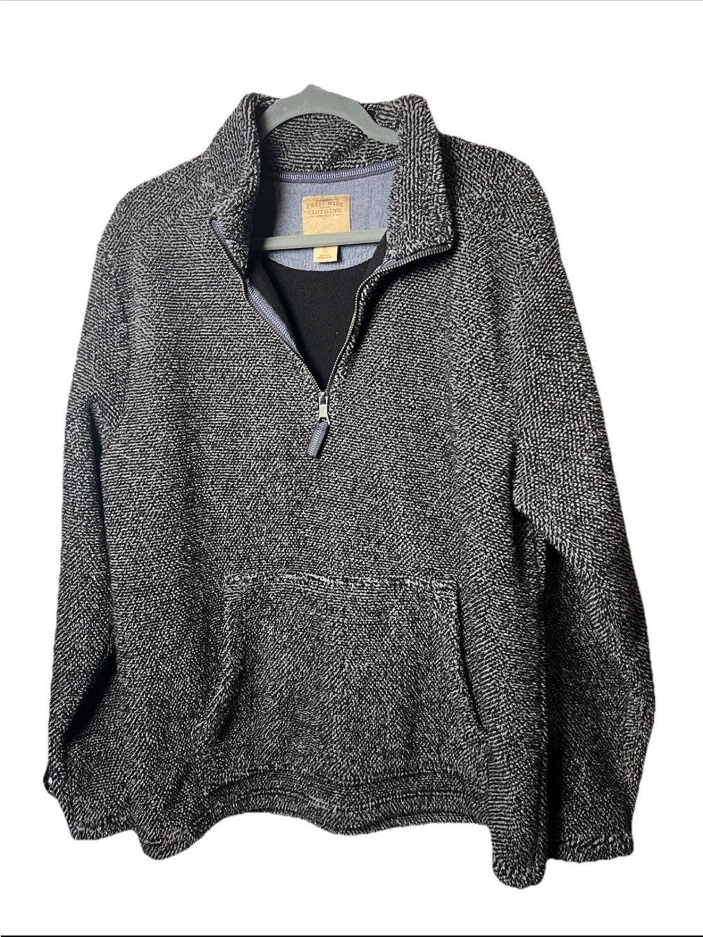 Telluride Clothing Co Men’s Fleece Quarter Zip Pullover - Gray/white L Camping - Picture 1 of 5